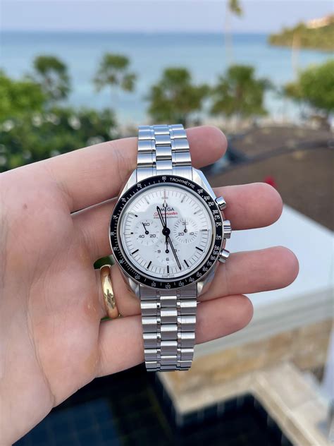 omega speedmaster white dial price|white dial speedmaster daniel craig.